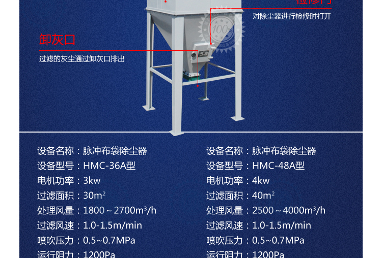 HMC36-48单机脉冲布袋除尘器